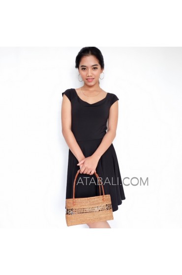 women fashion handbags rattan ata unique style coco button